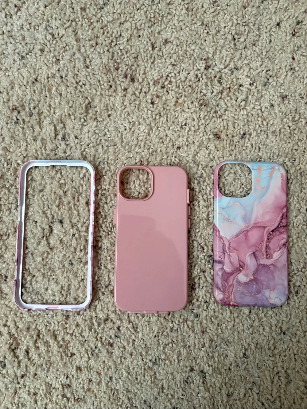 Marble Print iPhone 13 Case - Pink & Blue